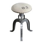 Табурет Dialma Brown SGABELLO из металла черного цвета с патиной