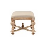 Табурет 17th C. Baroque Ottoman Кремовый Лен