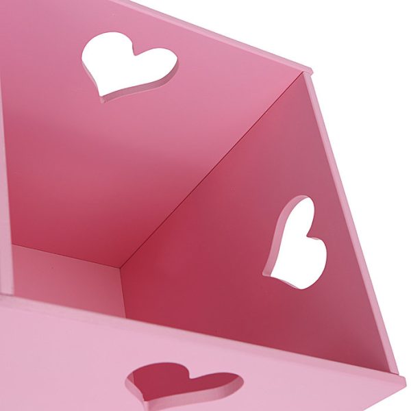 Деревянный ящик для игрушек розовый с сердечком — изображение 8