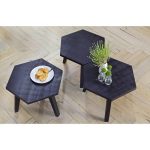 Кофейный столик  Hex side table rough sawn black из массива дерева  — изображение 3