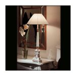 Настольная лампа Casali с абажуром из плотной белой ткани