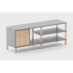 Тумба под ТВ Latitude SAGA SEVER COLORED BODY серая  светлый ясень