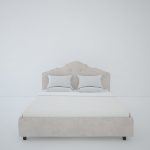 Кровать из молочного льна с изголовьем Palace 160х200 см — изображение 6