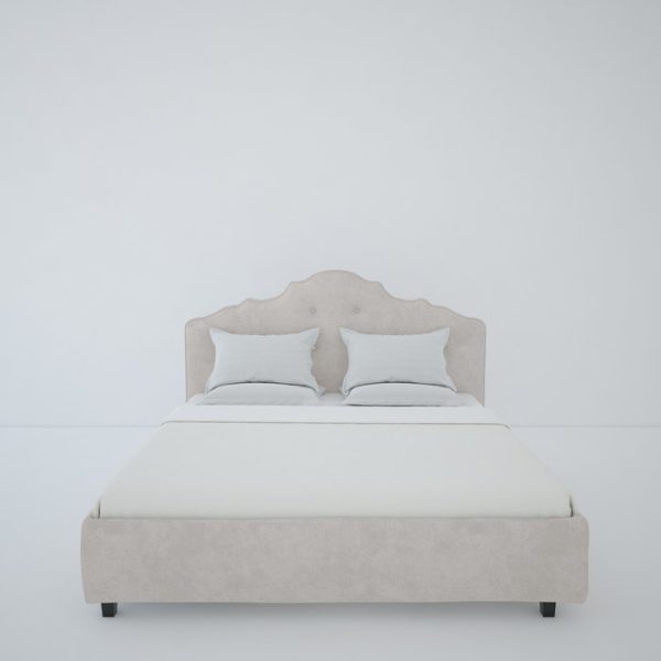 Кровать из молочного льна с изголовьем Palace 160х200 см — изображение 6