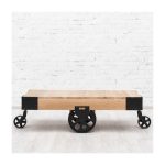 Журнальный столик TROLLEY LIGHT из массива манго и чугуна — изображение 2