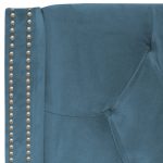 Кровать с декоративными гвоздиками Wing 200x200 см Велюр Морская волна — изображение 9