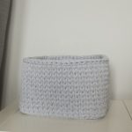 Вязаная корзина Серый Меланж квадратная малая — изображение 3