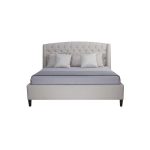 Кровать Diaz с обивкой из ткани светло-серого цвета 160х200 см