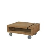 Стол кофейный d-Bodhi Leki из массива тика на колесах