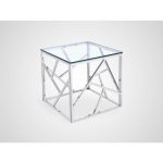 Ламповый кофейный столик из металла и стекла