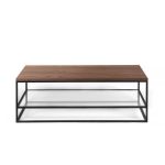 Журнальный стол London twin black с полкой американский орех