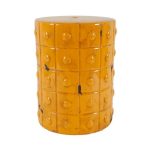 Керамический столик-табурет Mustard Stool Orange в виде барабана 
