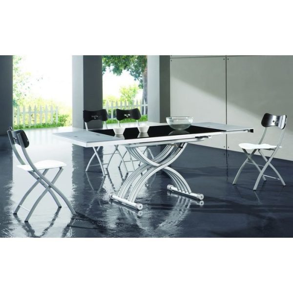 Журнально-обеденный стол с регулировкой высоты и стеклянной раздвижной столешницей  — изображение 3