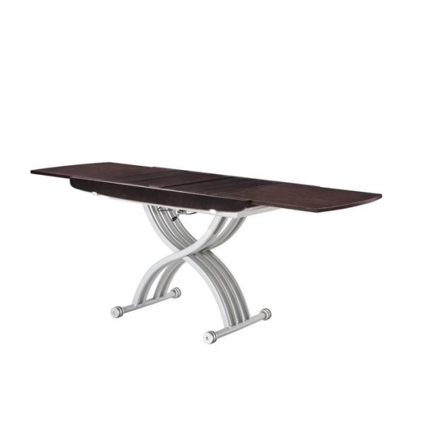 Журнально-обеденный раздвижной стол с регулировкой высоты и столешницей в отделке натуральным шпоном — изображение 2