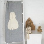 Плед Зайка 60х120 светло-серый меланж+белый