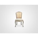 стул с мягкой обивкой и ротанговой спинкой  