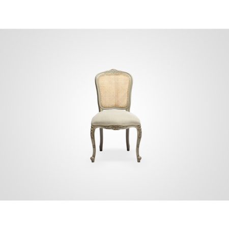 стул с мягкой обивкой и ротанговой спинкой  