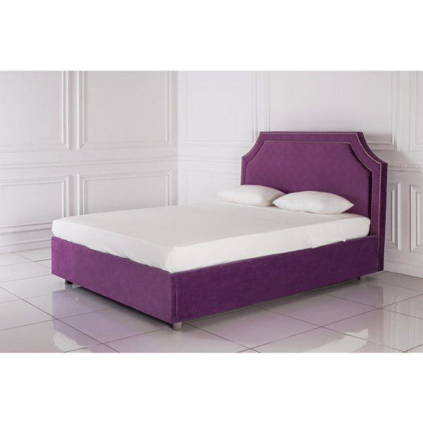 КРОВАТЬ с мягким изголовьем декорированным гвоздями 120х200 см — изображение 2