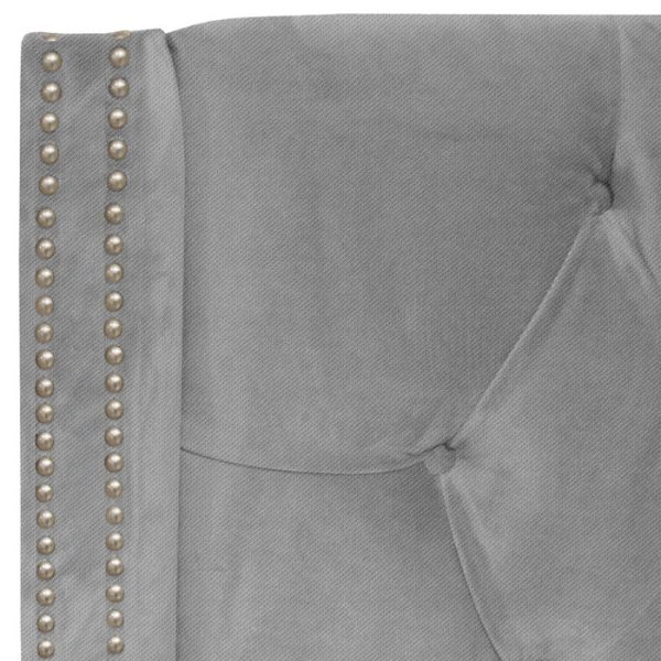 Кровать с декоративными гвоздиками Wing  Лен Серый 180x200 см — изображение 8