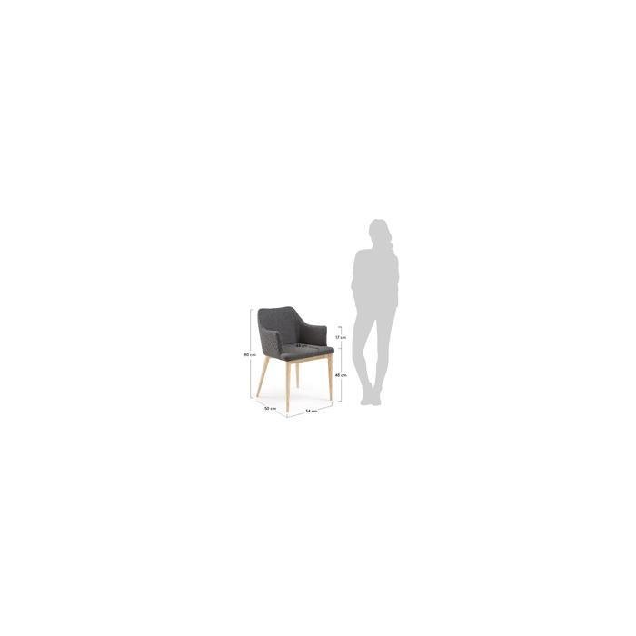 Обеденный стул с мягкой обивкой Danai темно-серый фото и цена, купить
