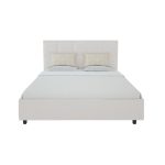 Кровать в отделке бежевым велюром Royal Black 160х200