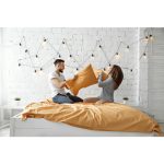 Комплект постельного белья евро с простыней 180х200 Карамельный — изображение 3