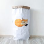 Эко-мешок для игрушек из крафт бумаги Спящий Лисенок