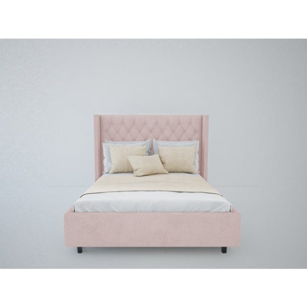 Кровать Wing-2 140x200 см Велюр Пыльная роза — изображение 4