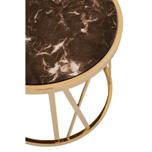 Приставной журнальный столик  Baccarat из мрамора коричневого цвета — изображение 2