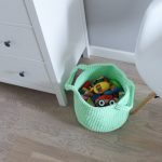 Вязаная корзина Лайм большая с ручками — изображение 3