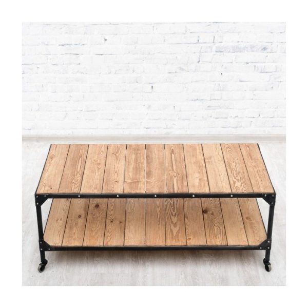 Журнальный стол Newport из массива дерева на колесиках  — изображение 3