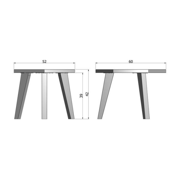 Кофейный столик  Hex side table rough sawn black из массива дерева  — изображение 5