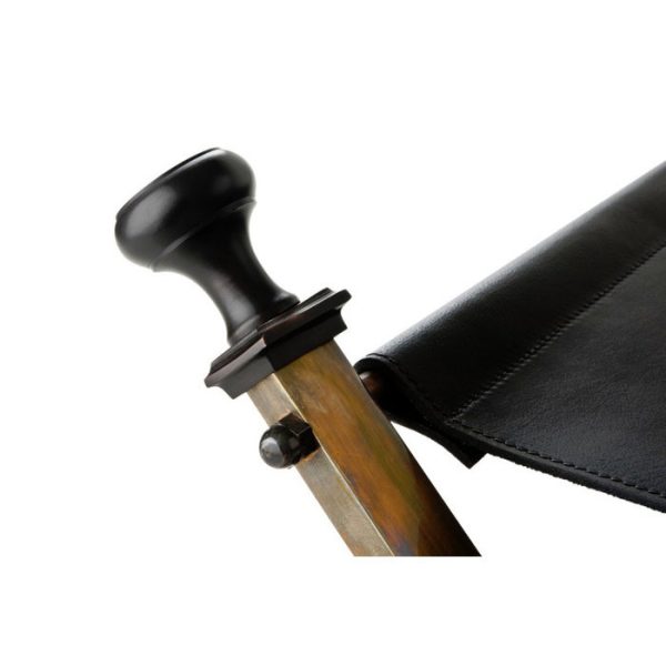 Табурет  Stool Gunzburg из кожи черного цвета на металлических ножках  — изображение 3