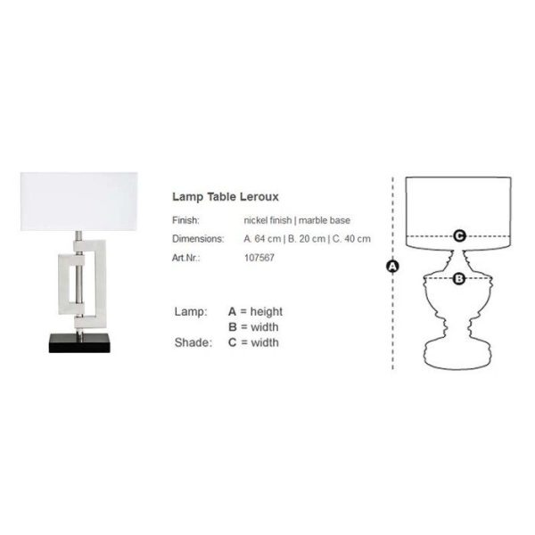 Настольная лампа  Leroux — изображение 2