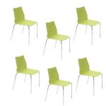 Набор из 6-х стульев на ножках из хромированного металла