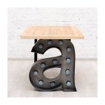 Стол AMSTERDAM на фигурном металлическом основании с подсветкой и столешницей из массива дуба — изображение 6