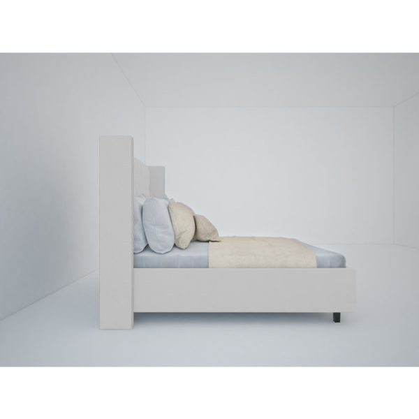 Кровать с декоративными гвоздиками Wing 180x200 см Велюр Молочный — изображение 7