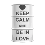 ЖУРНАЛЬНЫЙ СТОЛИК-БОЧКА Keep calm and be in love L 