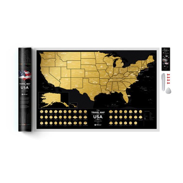 Карта travel map usa black — изображение 17