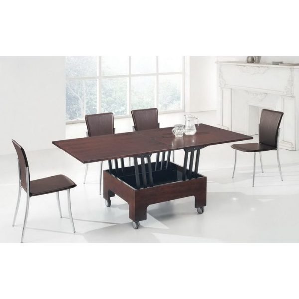 Журнально-обеденный стол-трансформер в отделке из натурального шпона — изображение 3