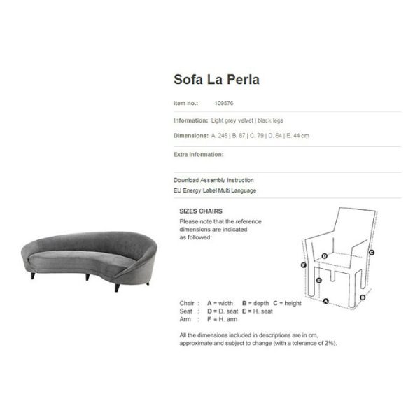 Диван  La Perla с вельветовой обивкой — изображение 7