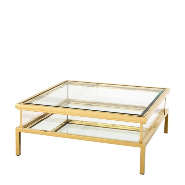 Журнальный столик  Harvey на металлическом основании золотого цвета  — изображение 2