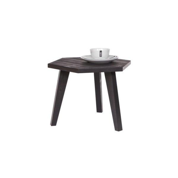 Кофейный столик  Hex side table rough sawn black из массива дерева  — изображение 2