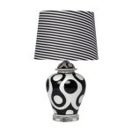 Лампа настольная керамическая с белым абажуром