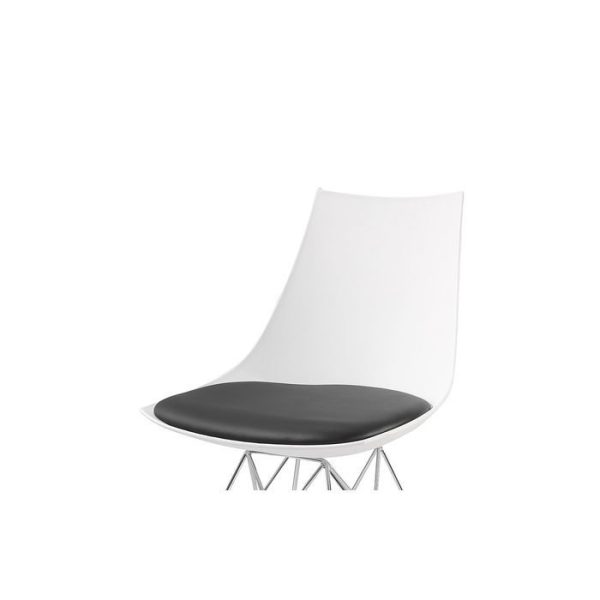 Стул с пластиковым сидением черно-белый — изображение 3