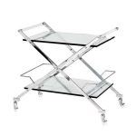 Сервировочный столик  Loft из стали и стекла 