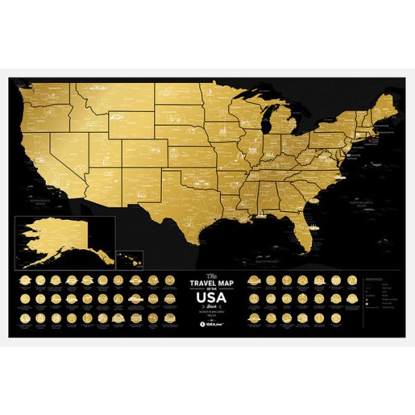 Карта travel map usa black — изображение 23