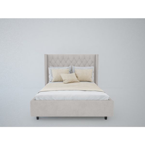 Кровать Wing-2 200x200 см  Велюр Бежевый — изображение 4