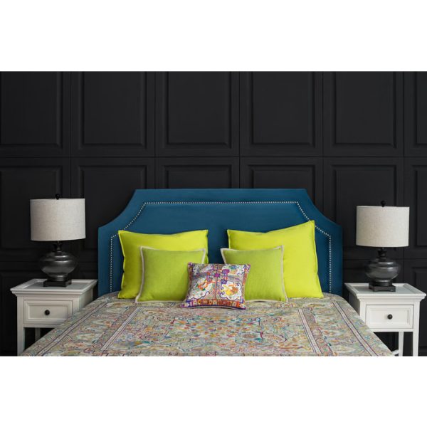 КРОВАТЬ с мягким изголовьем декорированным гвоздями 200х200 см — изображение 6