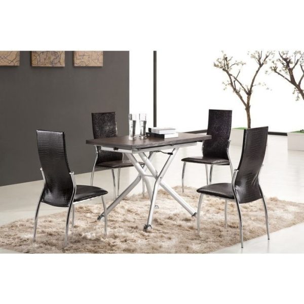 Раскладной журнально-обеденный стол с регулируемой высотой и шпонированной столешницей — изображение 3